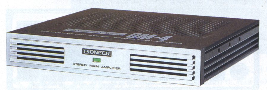 Vintage Pioneer GM-4 stereo main amplifier with advanced technology for high-quality sound. Front view of classic audio equipment.