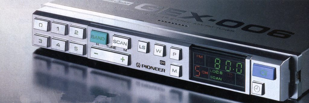 Pioneer GEX-006 AM/FM tuner with digital display and preset buttons.